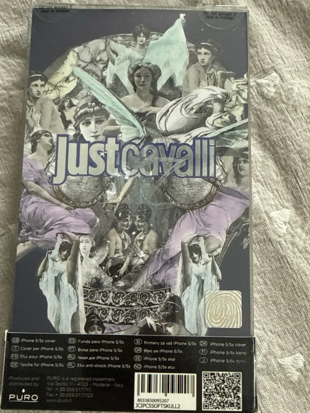 Just Cavalli Navy Blue Nouveau Skull iPhone 5/5s Case with Pastel Accents